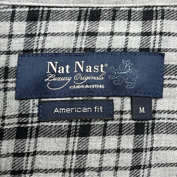 Nat Nash Shirt Adult Medium Gray Button Up Long Sleeve Soft Luxury Preppy Men - Picture 5 of 16